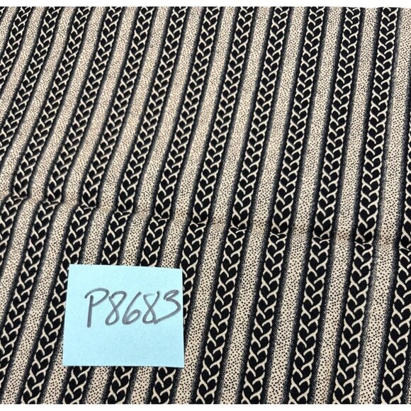 Black & White Cotton Fabric Chain Stripe Pattern 18x22 Inches Sewing Quilting Cr - Picture 9 of 11